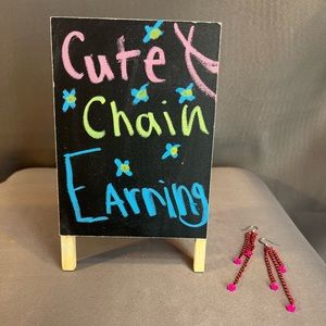 Cute dangle chain earrings with flowers